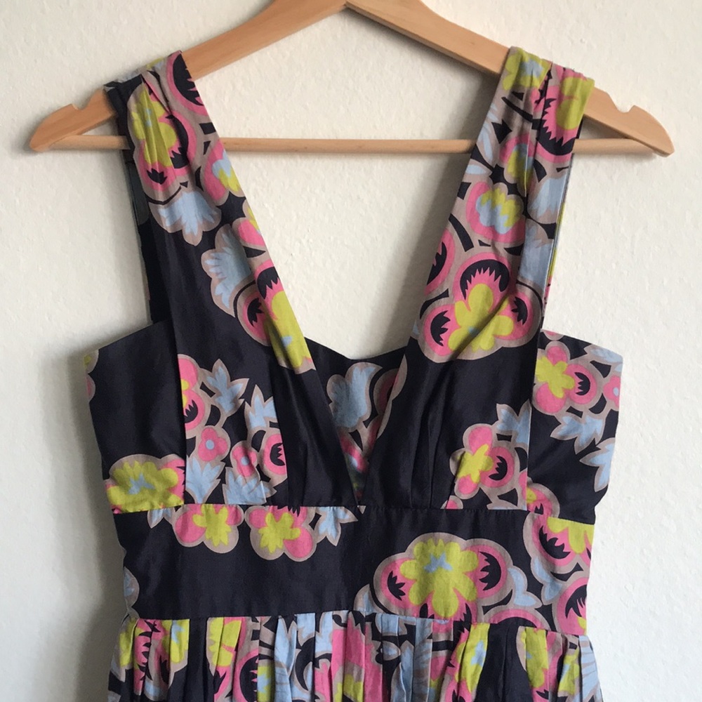 Anthropologie Leifsdottir Lotus Awakening Navy Print Dress Size 0 - Picture 6 of 11